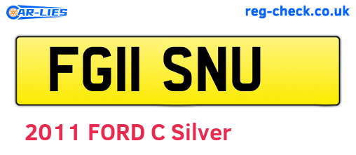 FG11SNU are the vehicle registration plates.