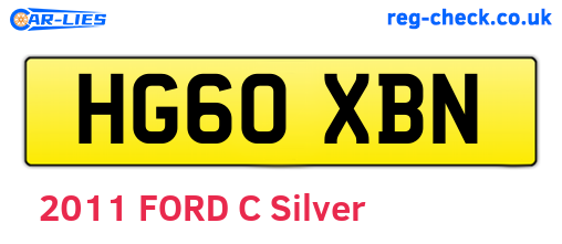 HG60XBN are the vehicle registration plates.
