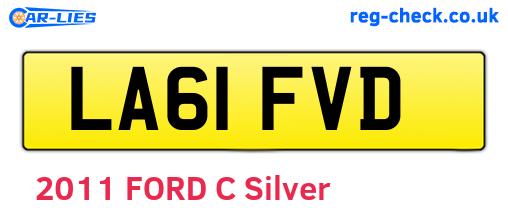 LA61FVD are the vehicle registration plates.