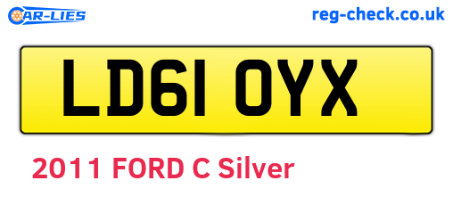 LD61OYX are the vehicle registration plates.