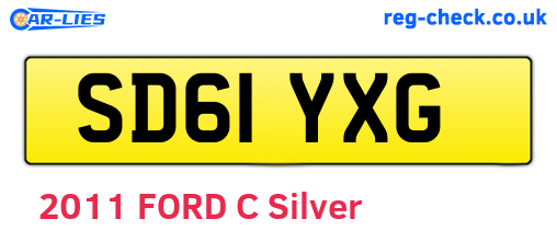 SD61YXG are the vehicle registration plates.