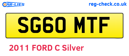 SG60MTF are the vehicle registration plates.
