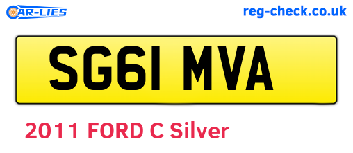 SG61MVA are the vehicle registration plates.