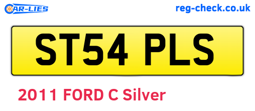 ST54PLS are the vehicle registration plates.