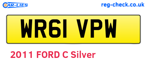 WR61VPW are the vehicle registration plates.