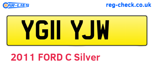 YG11YJW are the vehicle registration plates.