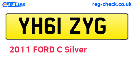 YH61ZYG are the vehicle registration plates.