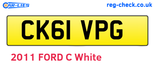 CK61VPG are the vehicle registration plates.