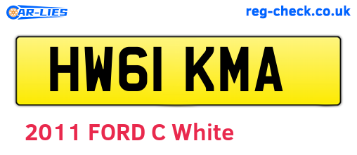 HW61KMA are the vehicle registration plates.