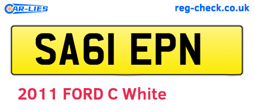 SA61EPN are the vehicle registration plates.