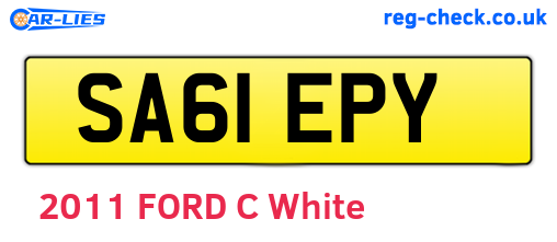 SA61EPY are the vehicle registration plates.