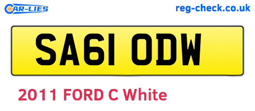 SA61ODW are the vehicle registration plates.