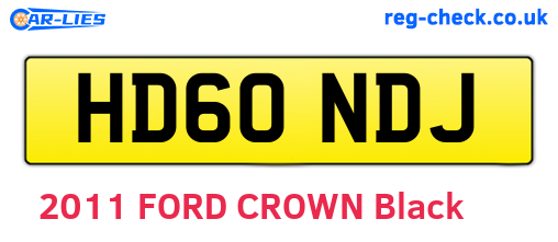HD60NDJ are the vehicle registration plates.