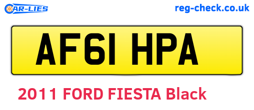 AF61HPA are the vehicle registration plates.