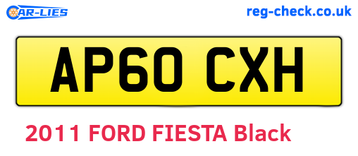 AP60CXH are the vehicle registration plates.
