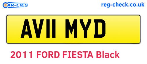 AV11MYD are the vehicle registration plates.