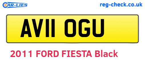 AV11OGU are the vehicle registration plates.
