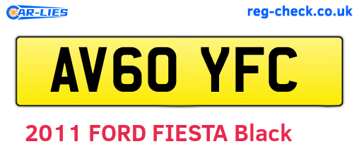 AV60YFC are the vehicle registration plates.