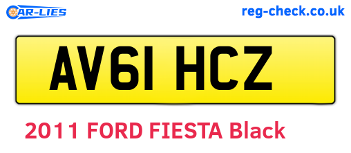 AV61HCZ are the vehicle registration plates.