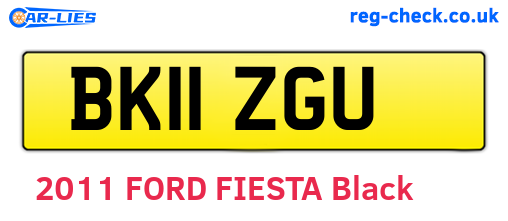 BK11ZGU are the vehicle registration plates.