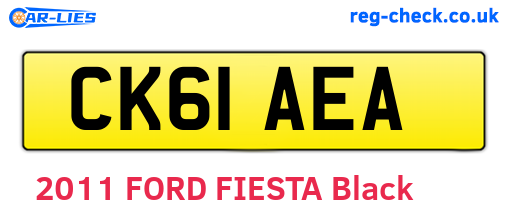 CK61AEA are the vehicle registration plates.