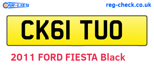 CK61TUO are the vehicle registration plates.