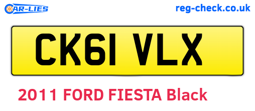 CK61VLX are the vehicle registration plates.