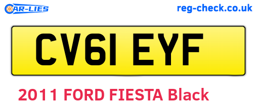 CV61EYF are the vehicle registration plates.