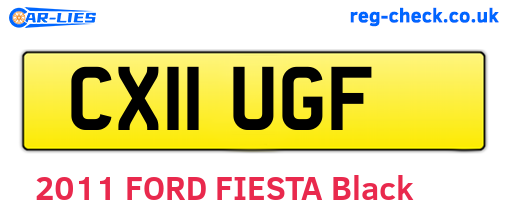CX11UGF are the vehicle registration plates.