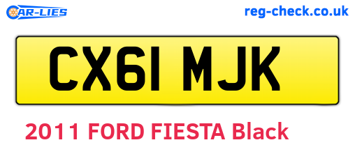 CX61MJK are the vehicle registration plates.