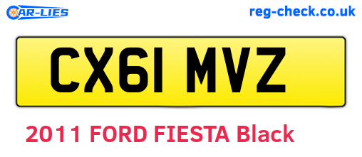 CX61MVZ are the vehicle registration plates.