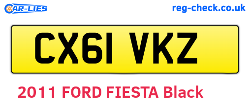 CX61VKZ are the vehicle registration plates.