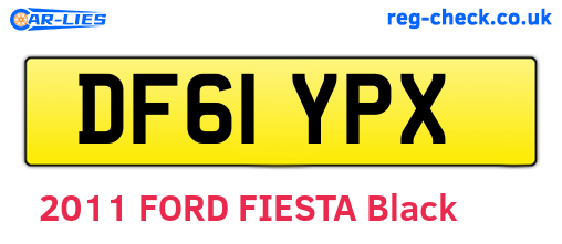DF61YPX are the vehicle registration plates.