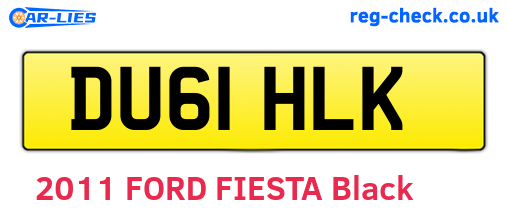 DU61HLK are the vehicle registration plates.