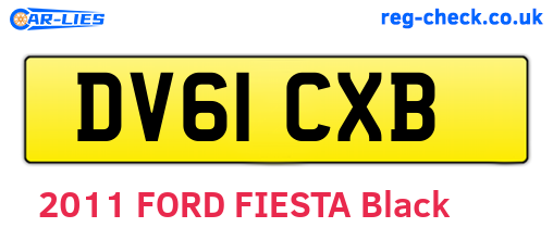 DV61CXB are the vehicle registration plates.