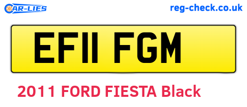 EF11FGM are the vehicle registration plates.