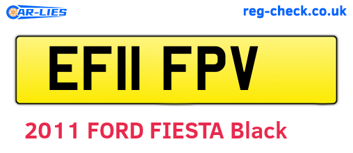 EF11FPV are the vehicle registration plates.