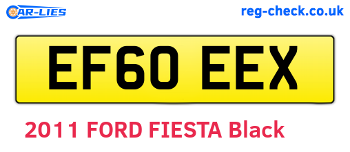 EF60EEX are the vehicle registration plates.
