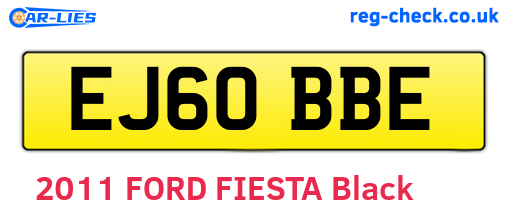 EJ60BBE are the vehicle registration plates.