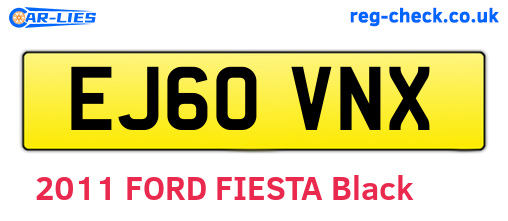 EJ60VNX are the vehicle registration plates.
