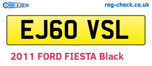 EJ60VSL are the vehicle registration plates.