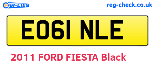 EO61NLE are the vehicle registration plates.