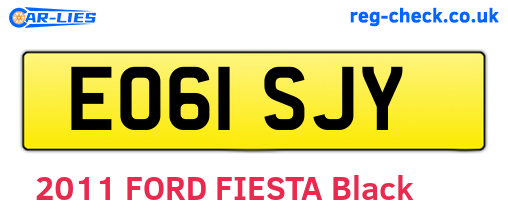 EO61SJY are the vehicle registration plates.
