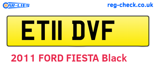 ET11DVF are the vehicle registration plates.