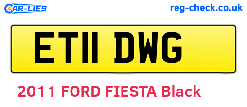 ET11DWG are the vehicle registration plates.