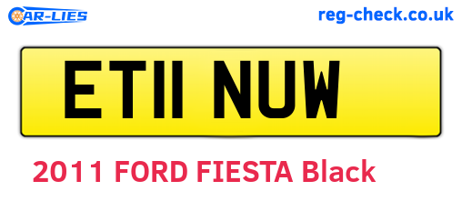 ET11NUW are the vehicle registration plates.