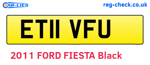 ET11VFU are the vehicle registration plates.