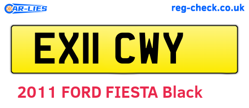EX11CWY are the vehicle registration plates.