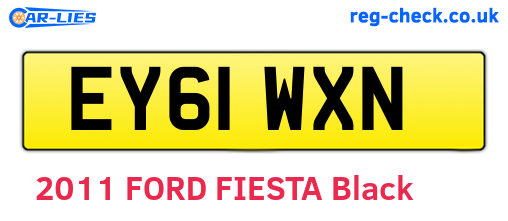 EY61WXN are the vehicle registration plates.