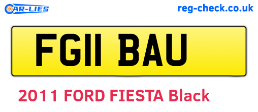 FG11BAU are the vehicle registration plates.
